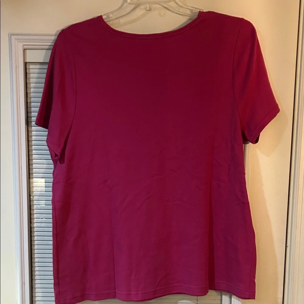 Croft & Barrow Fuchsia Short Sleeve Tee - Picture 5 of 5